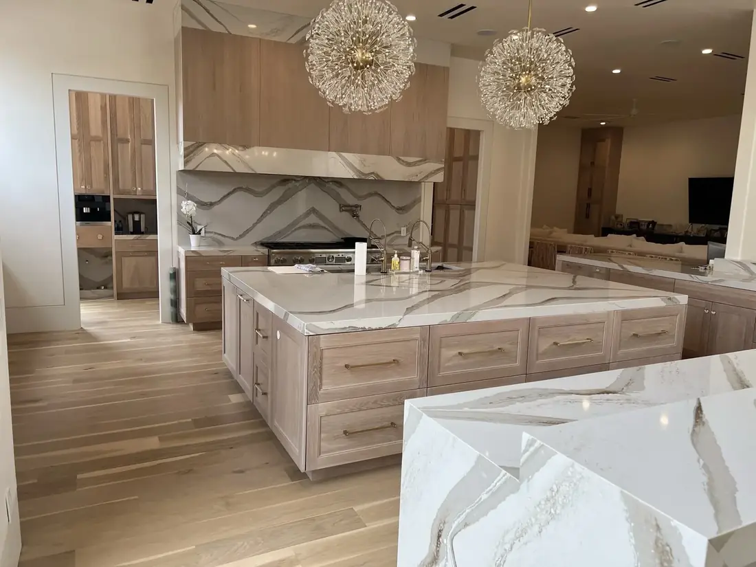 Stone countertop fabrication detail